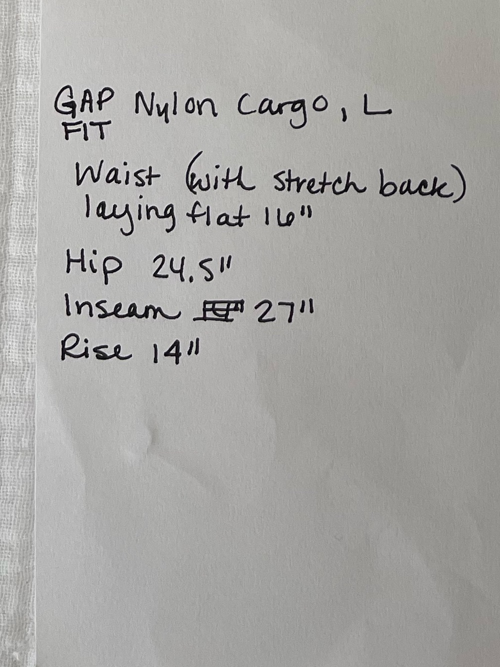 GAP Fit Tan Nylon Pleated Cargo with Adjustable Hem ~ Sz L - Picture 11 of 11